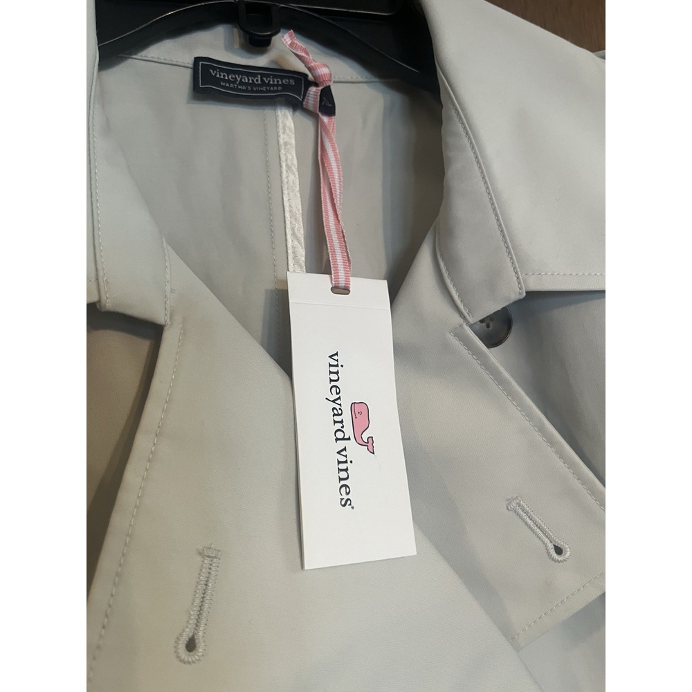 Vineyard Vines Women's Cropped Trench Coat- Stone- XL New With Tags- MSRP $248 - Picture 2 of 4